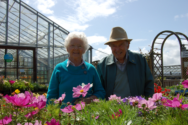 Cliff and Madge among the flower
